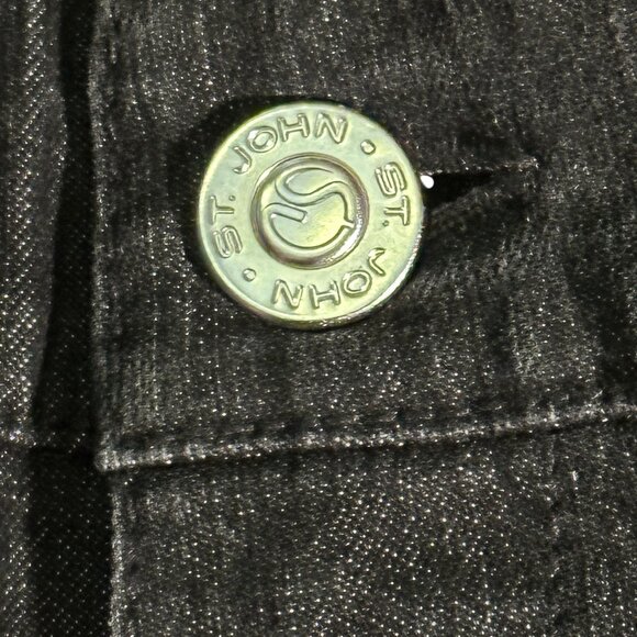 ST. JOHN YELLOW LABEL Black Denim Jeans Zippers Sz 6 - Picture 4 of 12